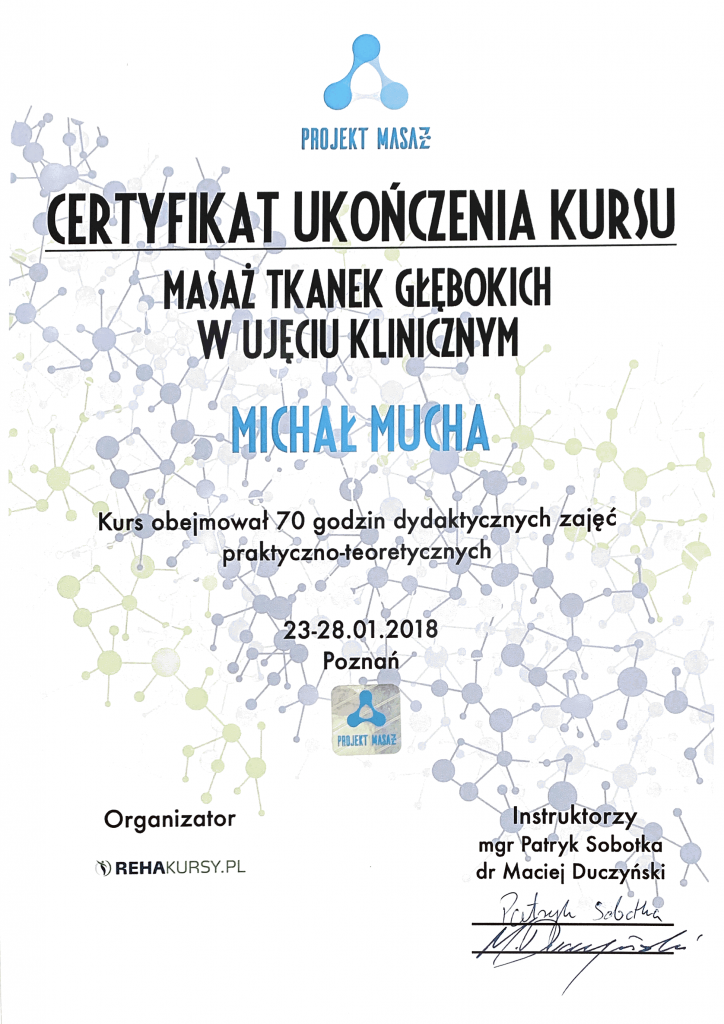 Certyfikat - Michał Mucha